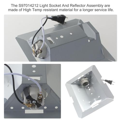 S97014212 Light Reflector with Socket for Broan NuTone 763N HB80RL 678 679 Bathroom Ventilation Fan. Fit for Broan Various Models
