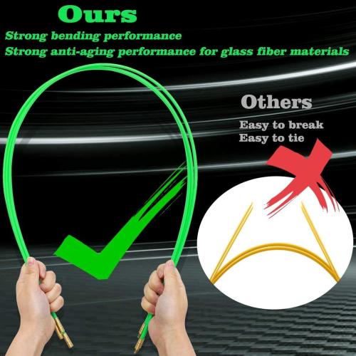 50 Feet Fiberglass Fish Tape Cable Rods, Electrical Wire Running Pull/Push Kit with Hook and Hole Kit Glow Rod, Hook Hole, Green