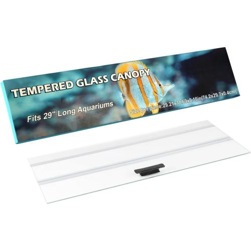 29.21x11.69 x0.16in Clear Tempered Glass Canopy | Aquarium Fish Tank Hoods FITS FOR most 20Long/29 gallon Fish tanks (Aqueon, marine land & perfecto)