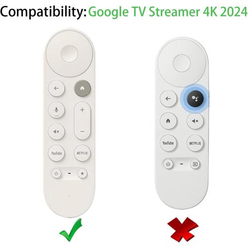 Silicone Cover Case for Google TV Streamer 4K Google TV (4K) Voice Remote 2024 Remote Cover Anti-Slipping Silicone Case (Blue)