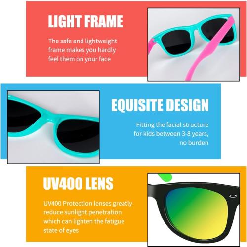 Kids Sunglasses Bulk, Neon Sunglasses with UV400 Protection for Boys & Girls