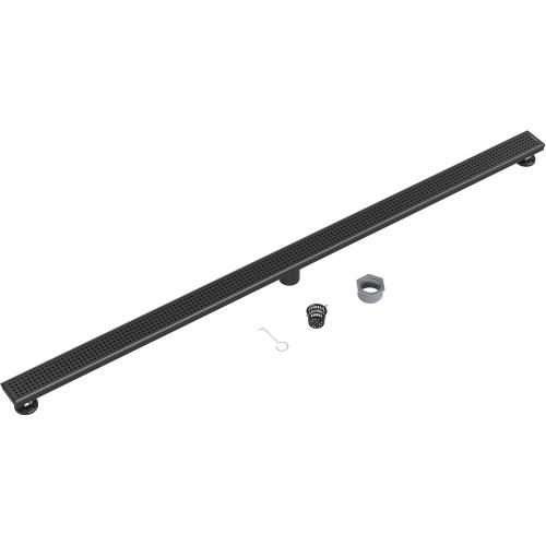 Neodrain 60-Inch Black Linear Shower Drain with Removable Quadrato Pattern Grate,Professional 304 Stainless Steel Rectangle Shower Floor Drain Manufacturer,Leveling Feet,Hair Strainer,Matte Black
