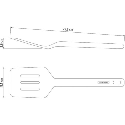 Tramontina 25810/160 TRAMONTINA 25810/160 Perforated Turner Molde 11.8 inches (30 cm) Gray Silicone Turner Heat Resistant Dishwasher Safe Made in Brazil NEEDS CLEANING