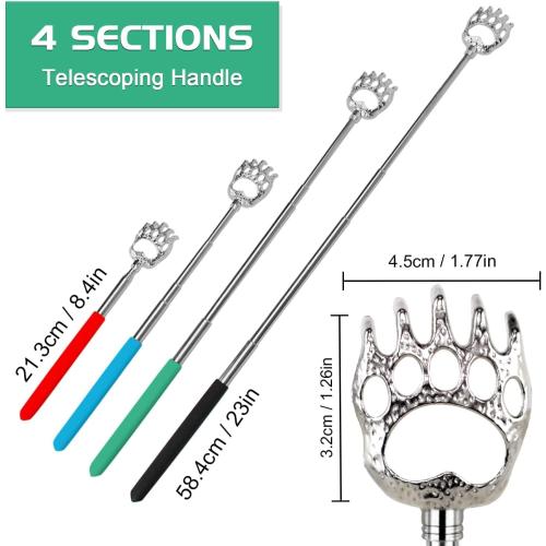 6 Pack Back Scratcher Fathers Day Dad Gifts, White Elephant Gifts for Adults, Stocking Stuffers for Men Women Teens, Prizes for Adults, Extendable Bulk Back Massager for Thanksgiving Birthday (Blue)
