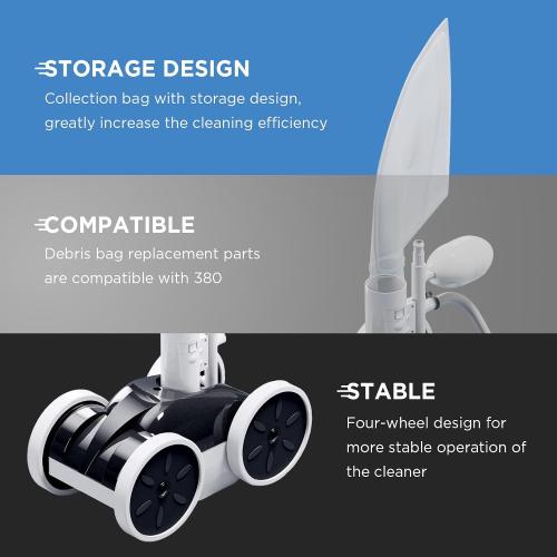 MAKHOON Upgrade Pool Pressure Side Sweeper: Professional Solution for Cleaning Your Swimming Pool (Four Wheels are Better Than Three) Need 1.5 Female Thread Pool Booster Pump Inlet, 4 Bar Pressure
