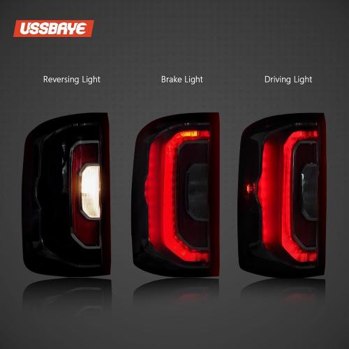 LED Tail Lights For 2016-2018 GMC Sierra 1500 SLT/Denali Left | Driver Side Taillight Assembly Rear Taillights with Bulbs and Harness GM2800295 84233587 84365930