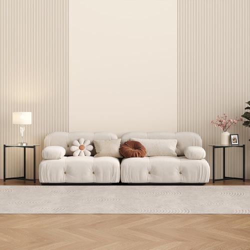 16 Inch Round Glass Coffee Table, Tempered Clear Glass Top with Sturdy Black Metal Frame, Easy Assembly Modern Side Table/End Table for Living Room, Bedroom, Office