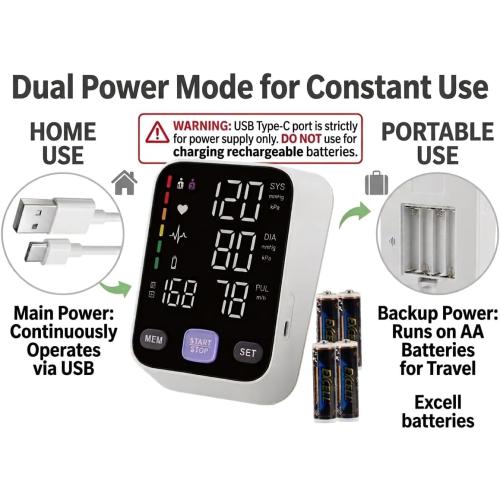 Upper Arm Blood Pressure Monitor for Home Use 17 Large & 21 XL Extra Large Cuff Big arm, Free APP Bluetooth Sync Apple Health Track Google Fit, Large Display Smart BP Machine for Seniors