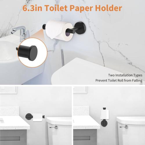 COLOR SILVER Cilee 10 Piece Matte Black Bathroom Hardware Set,2 Pack 5 Piece Bathroom Accessories Set Include 24 inch,16 inch Toilet Paper Holder, Towel bar,Towel Ring,Towel Hook,Stainless Steel Wall Mounted
