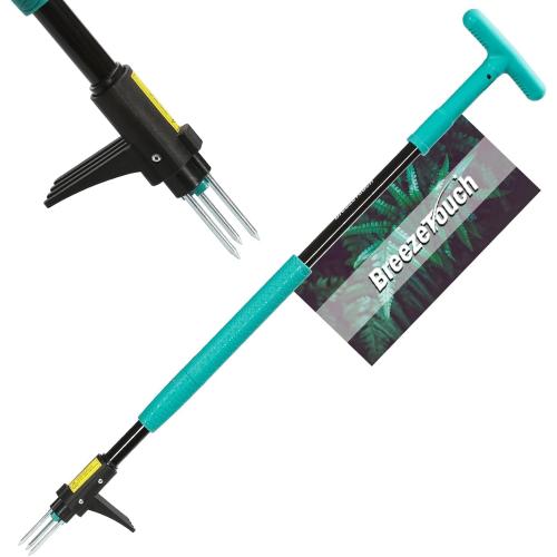 Breeze Touch 39 Weed Pulling Tool, 3-Claw Detachable Weed Puller Tool with Long Handle, Heavy Duty Stand Up Weeder Weeding Tool for Lawn, Yard, Garden, Crabgrass, Dandelion Picker, Weed Remover