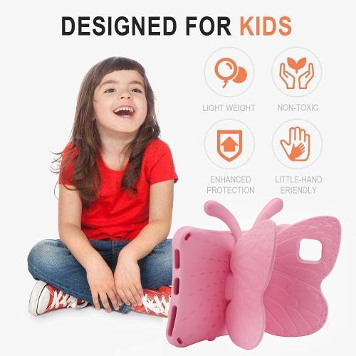 iPad 11th 10th Generation Case Kids,iPad 10 11 inch 2022 2025 A16 Butterfly Case with Kickstand Light EVA Full Boby Drop Protective Rugged Shockproof Kid-Proof Kids Tablet Cover for Girl Kid (Pink)