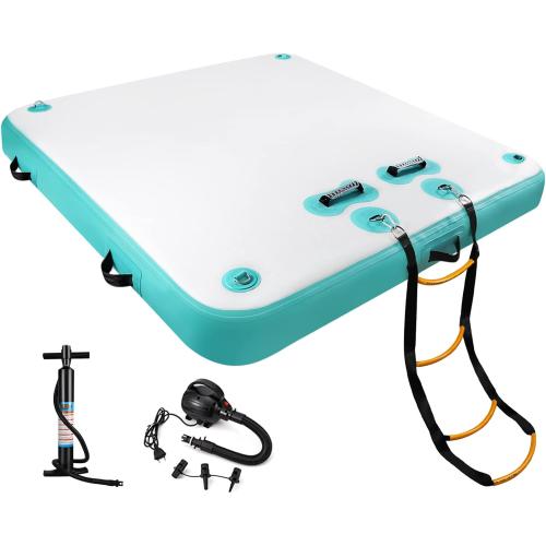 5ft/6ft/8ft/10ft Floating Dock Water Platform, Multi-People Inflatable Floating Mat, Dock Platform for Lake/Boats/Island/Swimming Pool