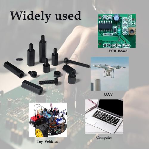 600PCS of M3 Male Female Nylon Hex Spacer Standoffs Screws Nuts, Motherboard Bolt and Screw Combination Suite for Circuit Board PCB Board Thread Column (Black)