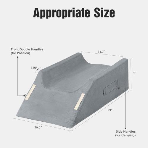LightEase Post-Surgery Leg, Knee, Ankle Elevation Double Wedge Pillow, Memory Foam Leg Elevating Pillow for Injure, Sleeping, Foot Rest, Reduce Swelling