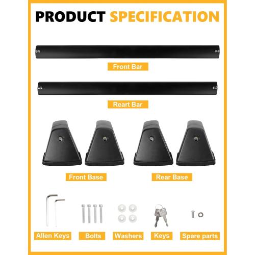 Tuyoung 220lbs Lockable Roof Rack Cross Bars Compatible with Kia Soul 2020 2021 2022 2023 2024 2025 Without Side Rails, Aluminum Roof Rails Crossbars Cargo Bars Luggage Carrier Black Accessories