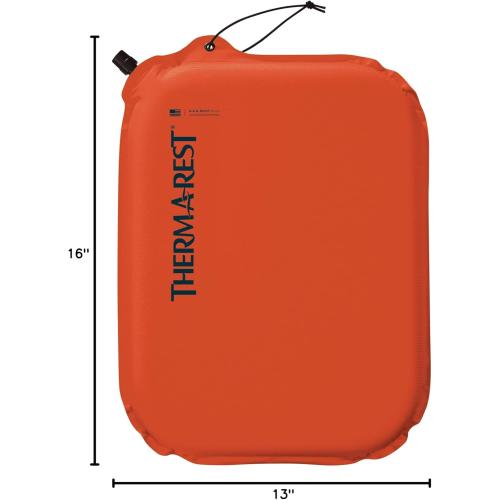 Therm-a-Rest Lite Seat Ultralight Inflatable Seat Cushion, Orange, Polyester, 13 x 16 Inches