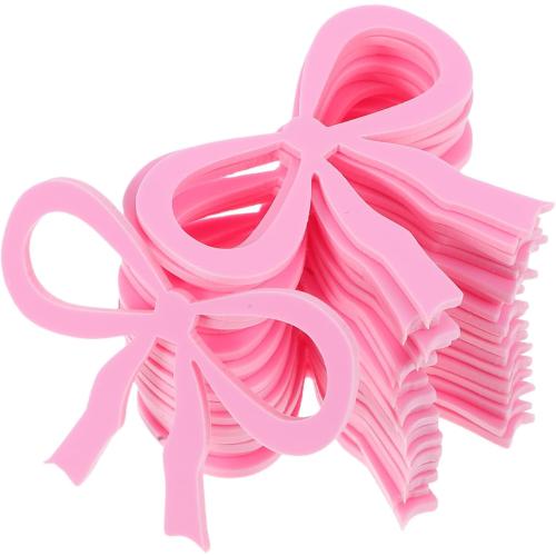ABOOFAN 20pcs Acrylic Bow Wine Glass Charms Coquette Bow Drink Tags Bowknot Drink Markers for Birthday Party Decorations