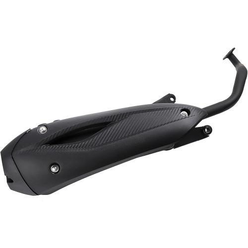 Mokuo Motorcycle Exhaust Assembly in Heavy Iron Material Compatible with Chinese GY6 125cc 150cc 4-Stroke Engine Scooter Moped RSZ 150cc,Xpro Bali 150
