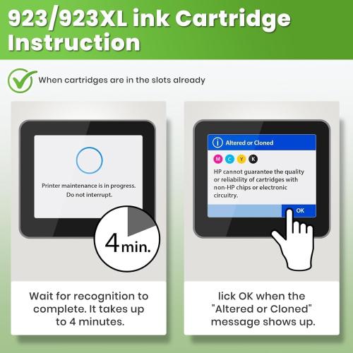 Twin Pack 923 923e 923XL Ink Cartridges Combo Pack with Chip Replacement for HP 923 923e Ink Cartridges for HP Printer OfficeJet Pro 8130e 8135e 8139e 8125e 8138e 8122e 8120 8124e 8130 (Black)