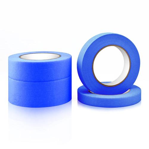 4 Pack Blue Masking Tape-2 * 60 1.41in for Indoor and Outdoor Use, Medium Adhesive Paint Tape for DIY Crafts, Arts, Painting, Easy Removal