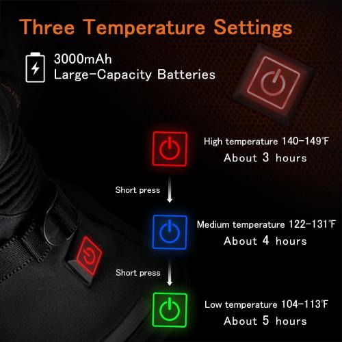 Heated Gloves for Men & Women - Rechargeable Batteries, Electric, Touchscreen, Waterproof, Windproof, Non-Slip, Skiing, Cycling, Fishing