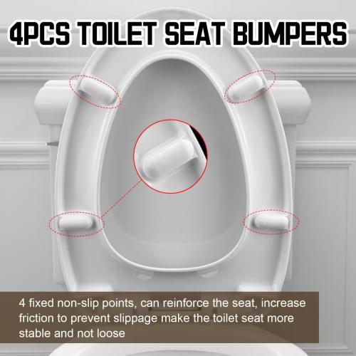 White 18.5 Elongated(Oval) Toilet Seat, Quick-Attach Hardware Metal Hinges, Heavy Duty, Slow Soft and Quiet Close, Durable and Sturdy, Easy to clean, Fits Elongated(Oblong) Toilets, White(18.5″)