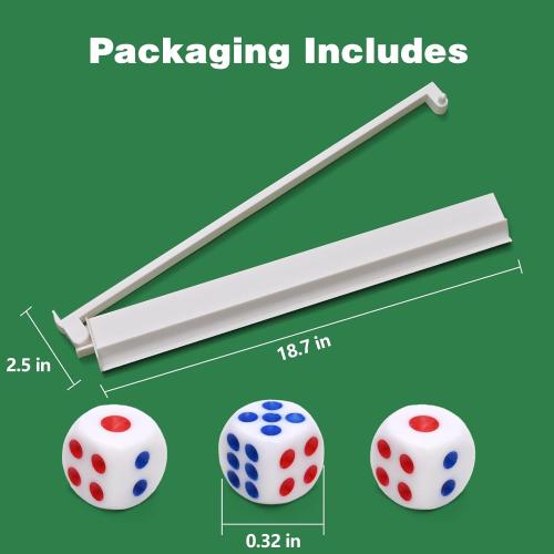Mahjong Racks with Pushers, All-in-One Mahjong Tile Pushers and Racks with 3 Dices, Modern American Tile Set of 4 (White)