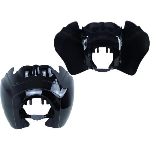 5.75 Headlight Fairing Cover - 15 Smoke Windshield Gloss Black Fit for Harley Dyna (FXDXTT/FXR T-Sport)