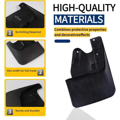 Mud Flaps for Toyota Tundra 2022-2026 No-Drill Splash Guards Set of 4 | All-Weather Front & Rear Mudguards | Fits SR5/Limited/TRD Pro (Excludes SR Models)