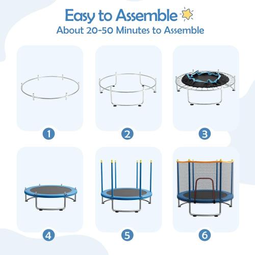 Trampoline for Kids, Upgrade Full Anti-Rust Toddler Trampoline with Net