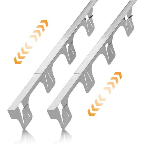 Stove Gap Filler, Stove Gap Covers Stainless Steel, Adjustable 13.8-27.5 in(2 Pack), Heat Resistant, Gas Stove Side Gap Protector, Silver