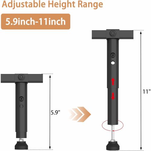 Bed Frame Support System - 3 Cross Rails and 6 Adjustable Legs,Universal Strong Center Support Beams for Full, Queen and King,California King Metal/Wood/Upholstered Bed