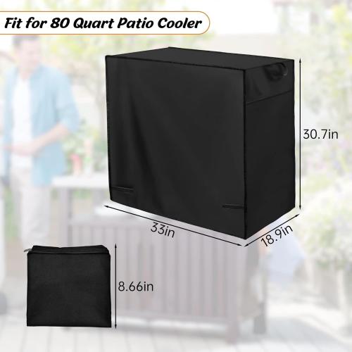 Patio Cooler Cart Cover,Fits for Most 80-100 Quart Rolling Cooler Cart,Waterproof Patio Ice Chest Protective Covers for Outdoor Bar Cart