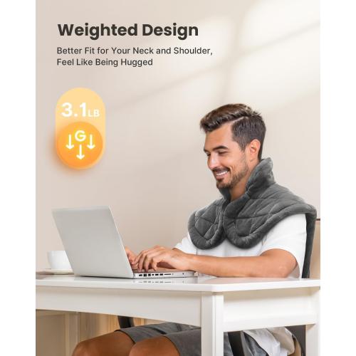 iDOO Heating Pad for Back Pain Relief, Large Weighted Electric Heat Pad for Neck Shoulders, Christmas Birthday Gifts for Women Men Elderly, FSA Eligible Items only List, 24x33, ETL Certified, Gray