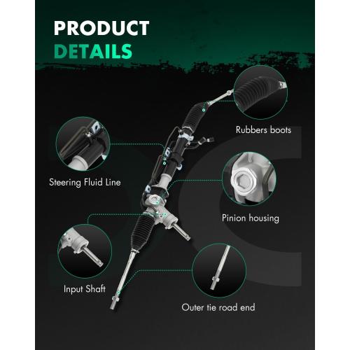 SCITOO Power Steering Rack and Pinion Complete Assembly Replacement For Subaru Forester 2005-2008