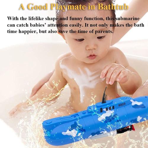 Electric Submarine Bath Toy - Funny Military Submarine Model, Floating Pigboat Water Toy for Kids (8823)