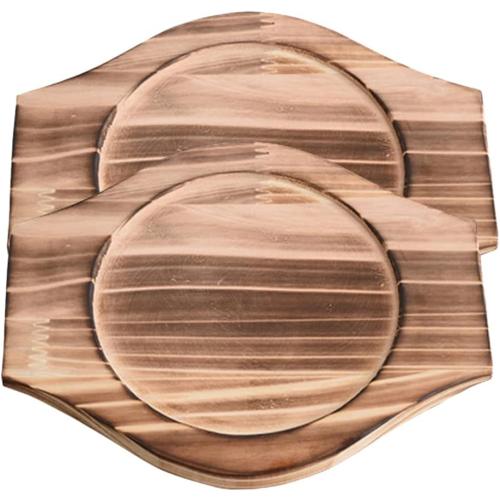 UPKOCH Stand Pads 2pcs Korean Dolsot Stone Bowl Wood Base Casserole Pot Tray Bibimbap Bowl Wood Mat Pot Trivet Trivet Coaster for Cooking Korean Soup and Food Desktop Desktop Stand