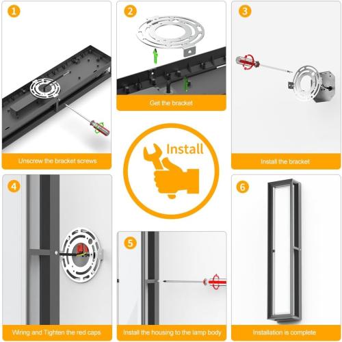 10%-100% Dimmable Outdoor Wall Lights,LED 3000k 4500K 6000k Exterior Light Fixture,IP65 Waterproof Matt Black Wall Sconce Light Fixture for House Porch Patio Garage ()