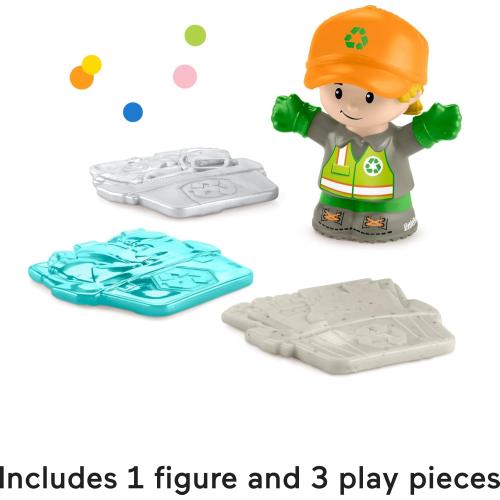 Fisher-Price Little People Musical Toddler Toy Recycling Truck Garbage Vehicle with Figure for Pretend Play Ages 1  Years