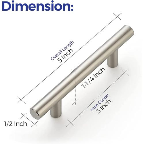Ravinte 24 Pack 5 inch Kitchen Cabinet Handles Cabinet Pulls Brushed Nickel Stainless Steel Kitchen Drawer Pulls Cupboard Handles 3 Hole Center