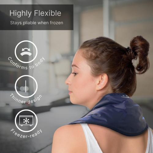 FlexiKold Gel Neck Ice Pack (23 X 8 X 5) - Reusable Cold Pack Compress (Therapy for Pain, Injuries of Neck, Lower Back, Shoulder, wrap Around Knee, Foot, Thigh, Elbow) - A6301-COLD