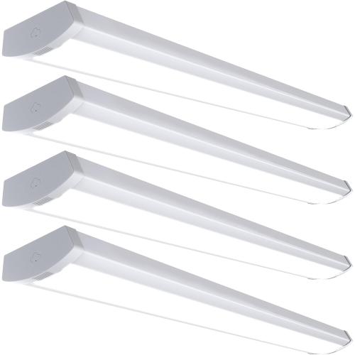 HYPERLITE 4FT 60W LED Wraparound Light, 6600lm Linkable 60W/50W/40W 5000K Led Shop Lights Surface Mounting, ETL,AC120V LED Ceiling Office Wrap Light for Kitchen, Hallway, Fluorescent Replacement, 4P