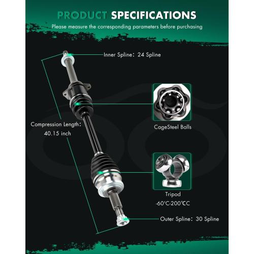 SCITOO Front Right Passenger Side CV Axle Shaft Assembly Fit for Toyota for Highlander 2.5L,3.5L 434100E360,NCV69226