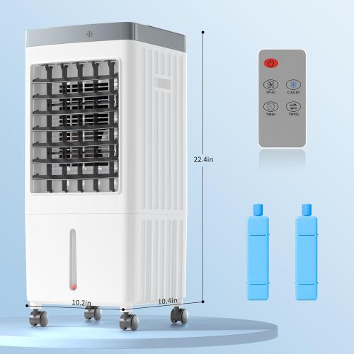 Portable Air Conditioners, Evaporative Air Cooler [40Hrs Lasting], Portable ac Unit w/ 2 Gal Water Tank & 3 Speeds, Personal Air Cooler with Remote, Fast Cooling Windowless Air Conditioner for Room