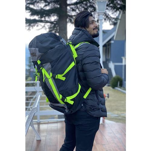 Presents 75 ltrs Campsack Rucksack/Camping/Trekking/Hiking Bag for Outdoor Sports (Neon Green & Black)