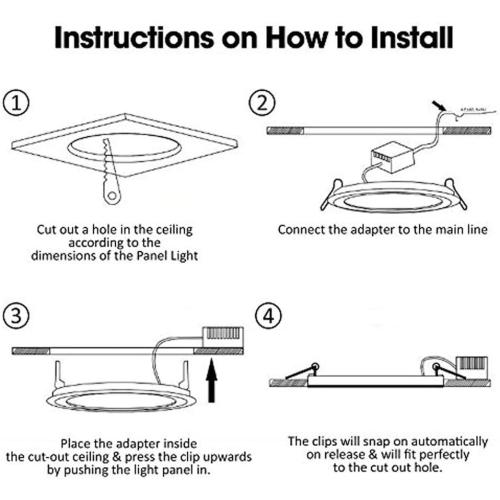 8 Inch 18Watt Ultra Thin Round LED Recessed Panel Spot Lighting, 140 Watt Retrofit Ceiling Downlight, 6500K Cool White, 10 Pack