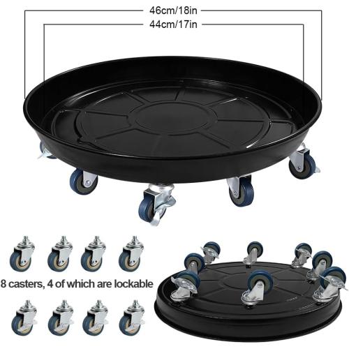 BLUE USED  Plant Caddy with Wheels, Heavy Duty Plant Stand with Universal Wheels, Round Pot Trolley for Indoor Outdoor,18inch Black