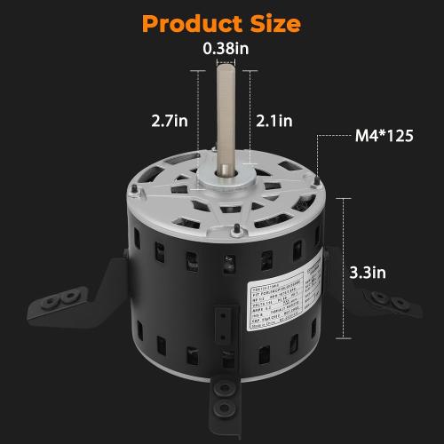 Blower Motor Furnace with Capacitor 5KCP39LGV569BS 1/2HP 115V Compatible with Carrier, fit for Bryant Payne HC43TE113 AC Conditioner Motor (7.9A 48 Frame 60Hz 1075RPM 3Speed CW/CCW)