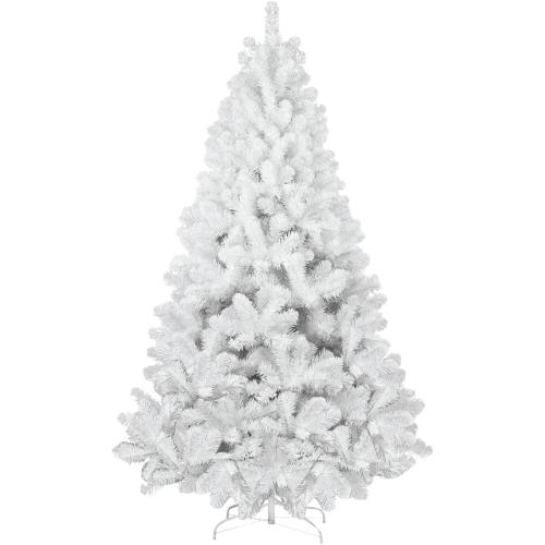 Kadunmina 6ft Artificial White Christmas Tree,Unlit Premium Xmas Tree with 760 Branch Tips,Fake Spruce Full Hinges Trees for Home,Office,Metal Base