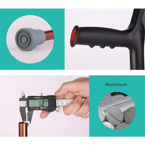 Lightweight Foldable Forearm Crutch, Aluminum Walking Stick,Height Adjustable, Ergonomic Handle with Comfortable Grip 2ZG-02BM (Black)